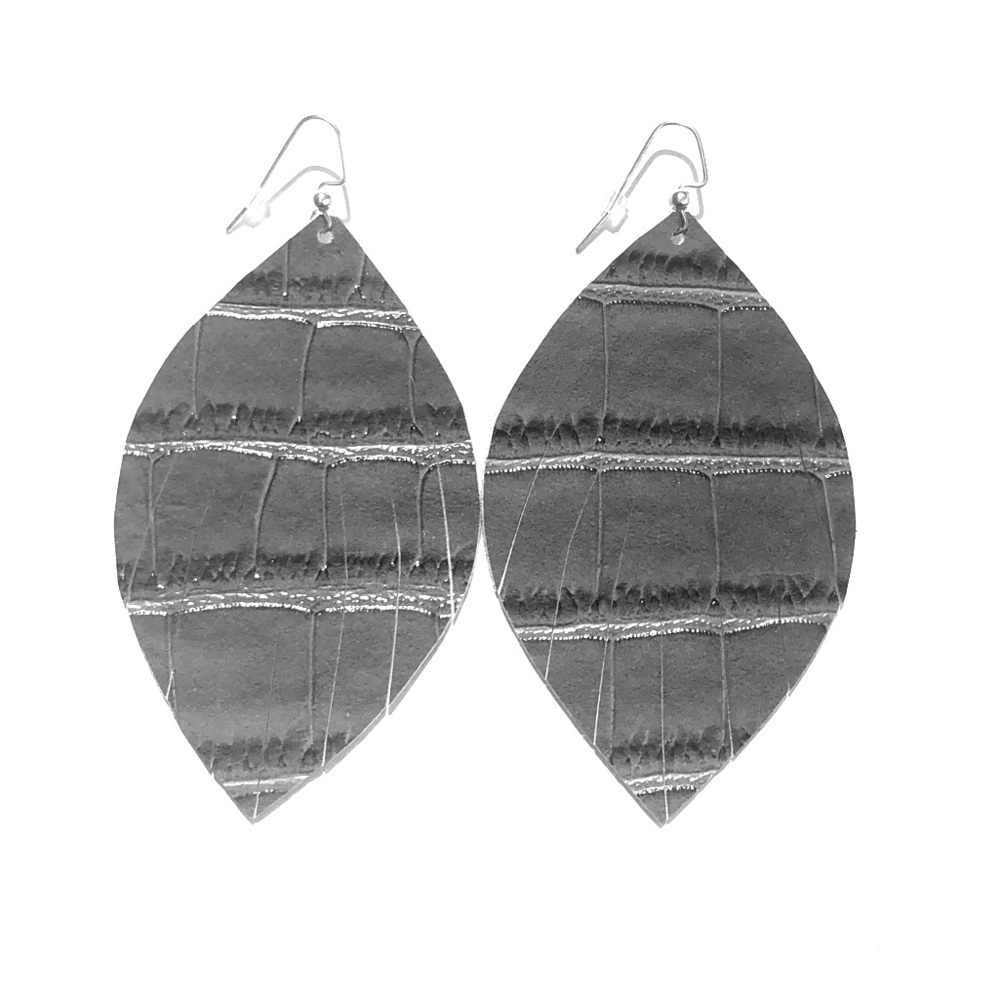 Leather Feather Earrings